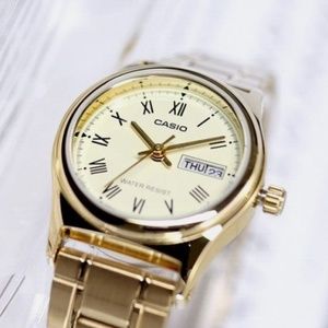 Casio Women Metal Band Gold Watch New Original